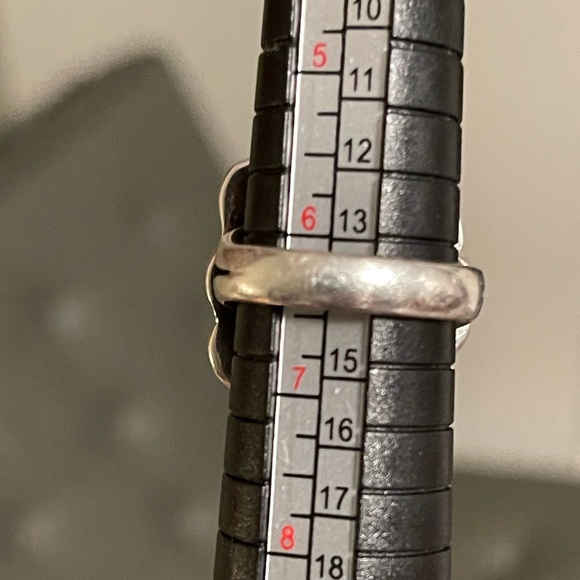 🦋🪺Vintage Navajo Sterling Silver Morenci Turquoise Ring size 6 1/4 - Picture 5 of 5